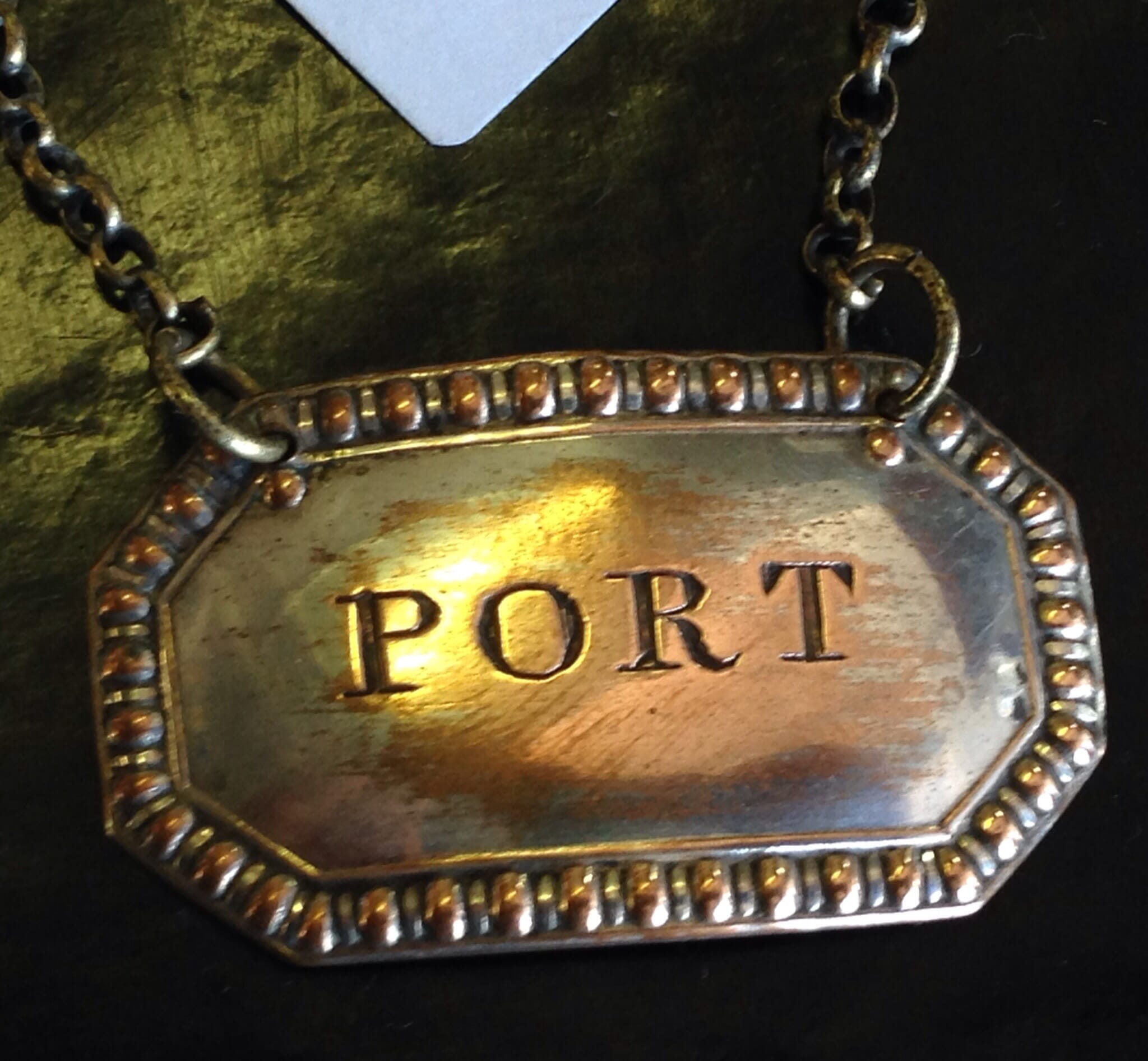 Wine label PORT , fused plate, early 19th century-0