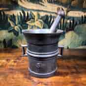 Cast Iron mortar & pestle, Hungarian, 19th century -32345