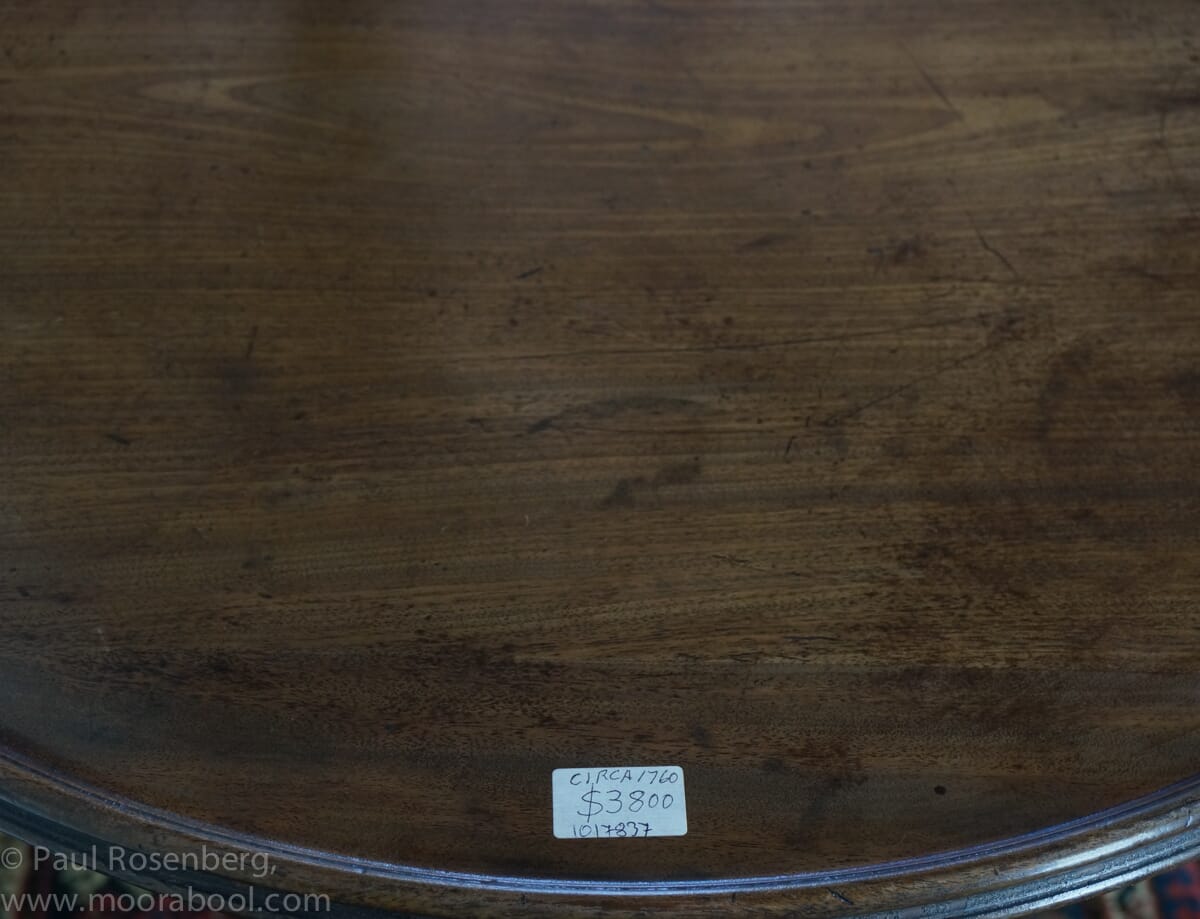 Georgian mahogany tripod legged tea table, c.1760-6791