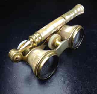 French Mother-of-Pearl Opera Glasses with Lorgnette. Circa 1890-0