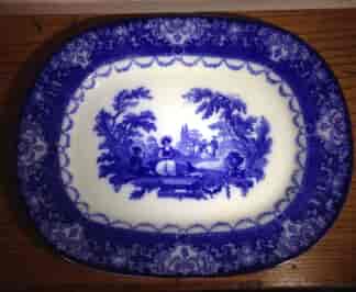 Doulton earthenware meat platter, Watteau pattern, dated 1911-0
