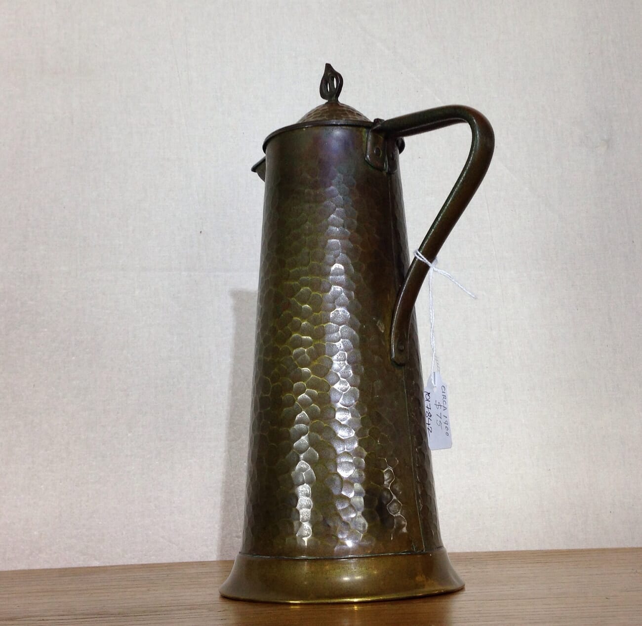 English Arts & Crafts copper jug, Joseph Sankey of Bilston, c. 1910-6654