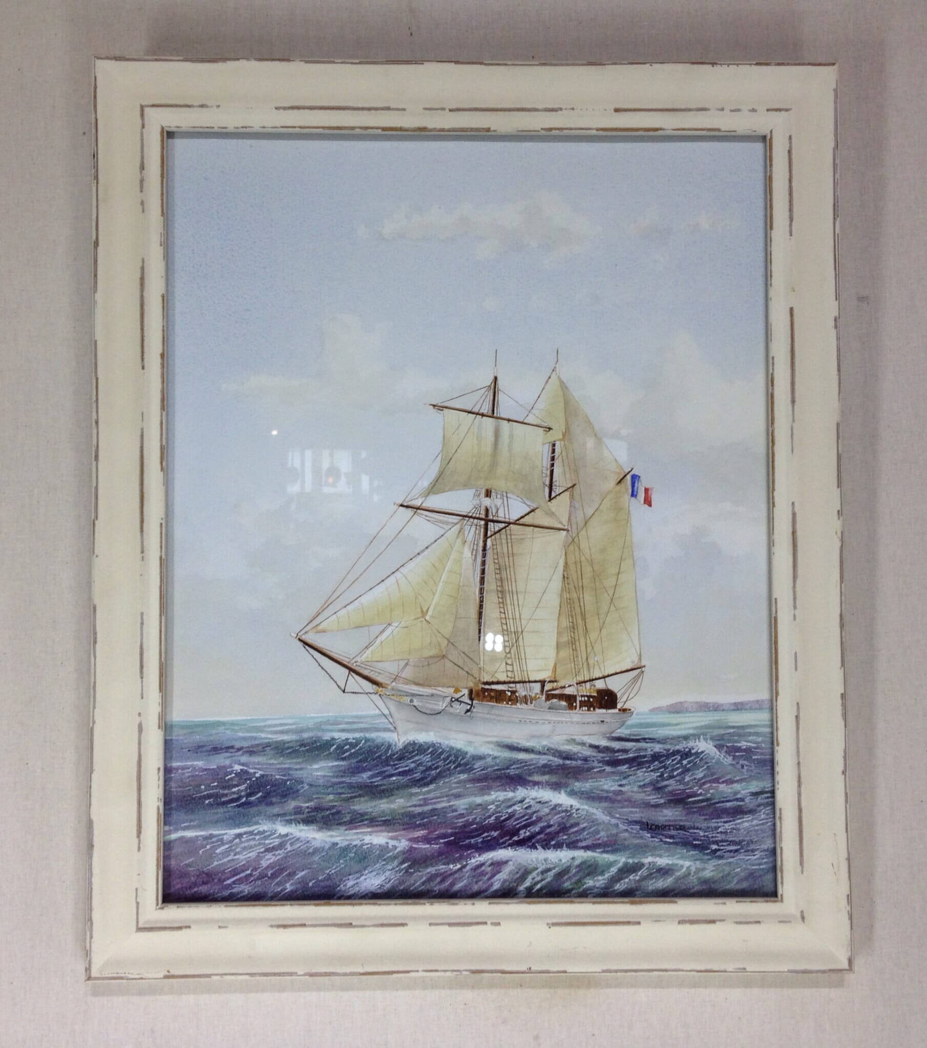 Carter,L. Original watercolour, sailing ship -0