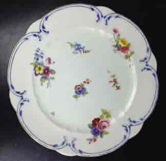 Sevres plate, scattered flowers by Michel, 1778-0
