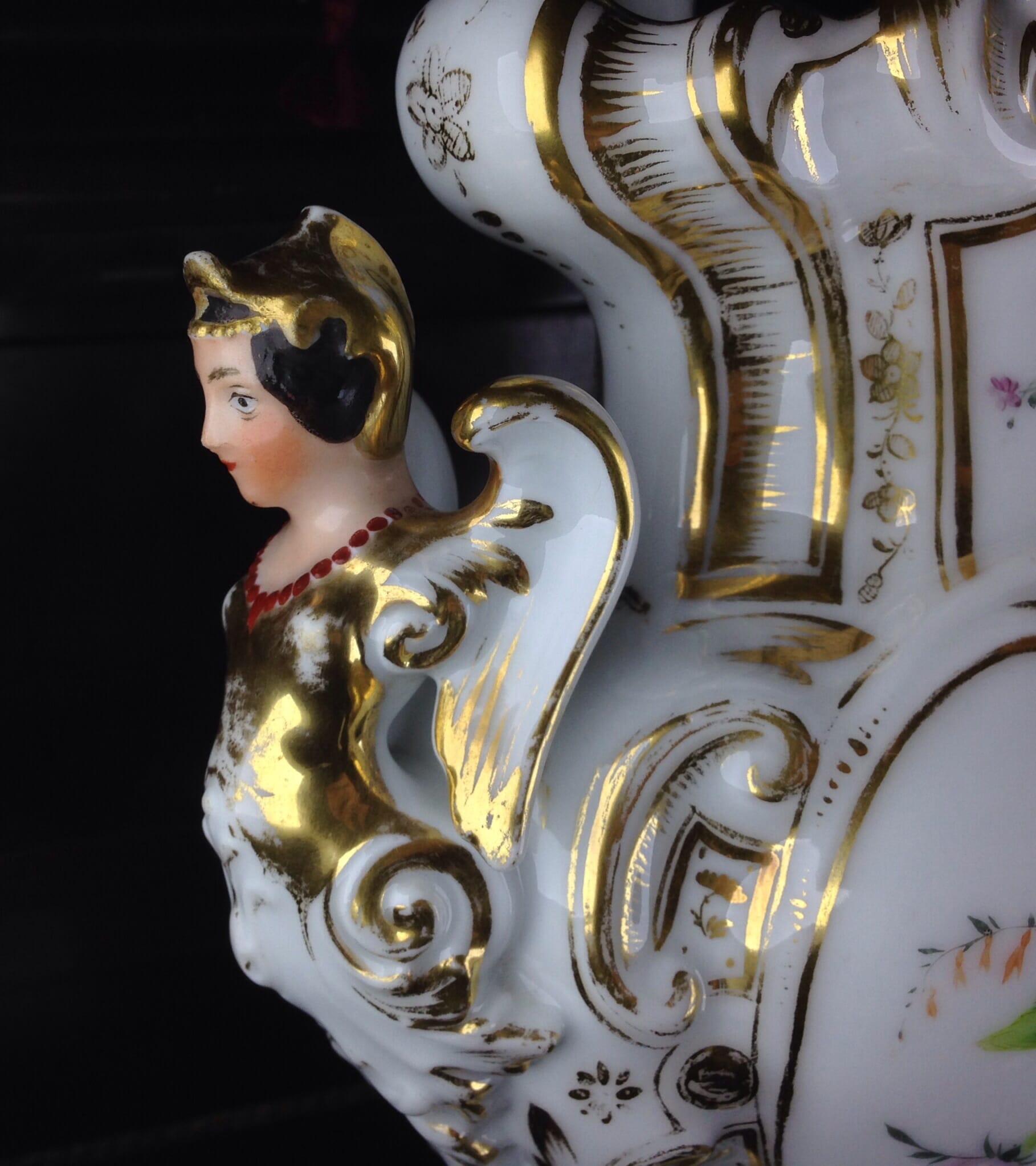 French porcelain vase, winged Nike handles, circa 1870-0