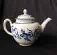 Worcester feather moulded teapot, circa 1758-60 -0