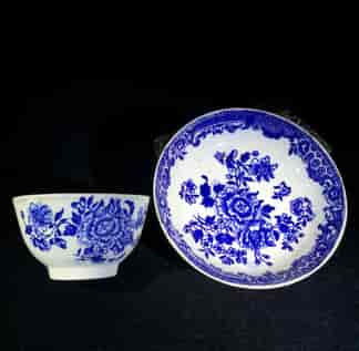 Liverpool teabowl & saucer, Three Stamens pattern, Seth Pennington, C. 1790 -0