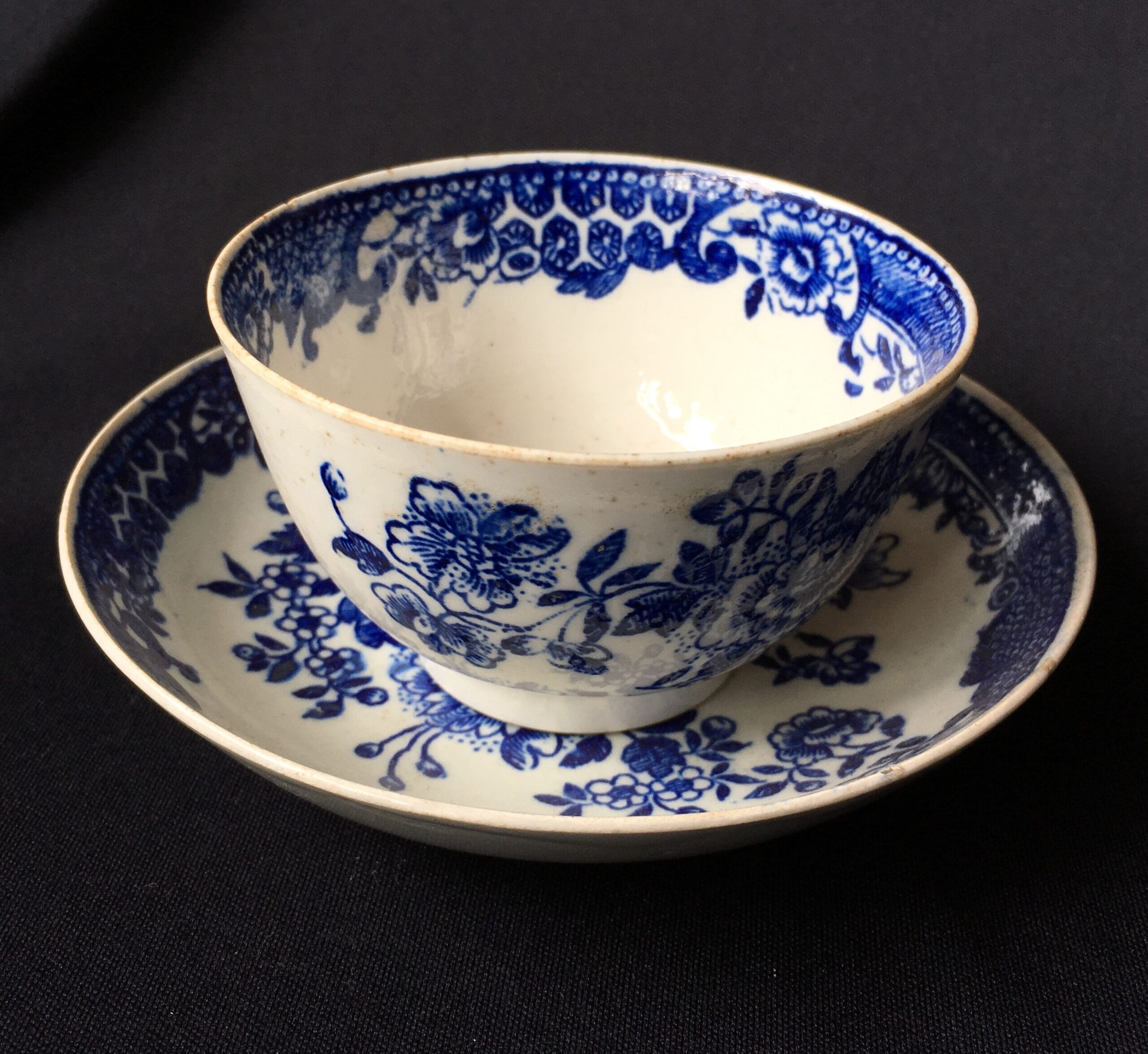 Liverpool teabowl & saucer, Seth Pennington, C. 1780 -0