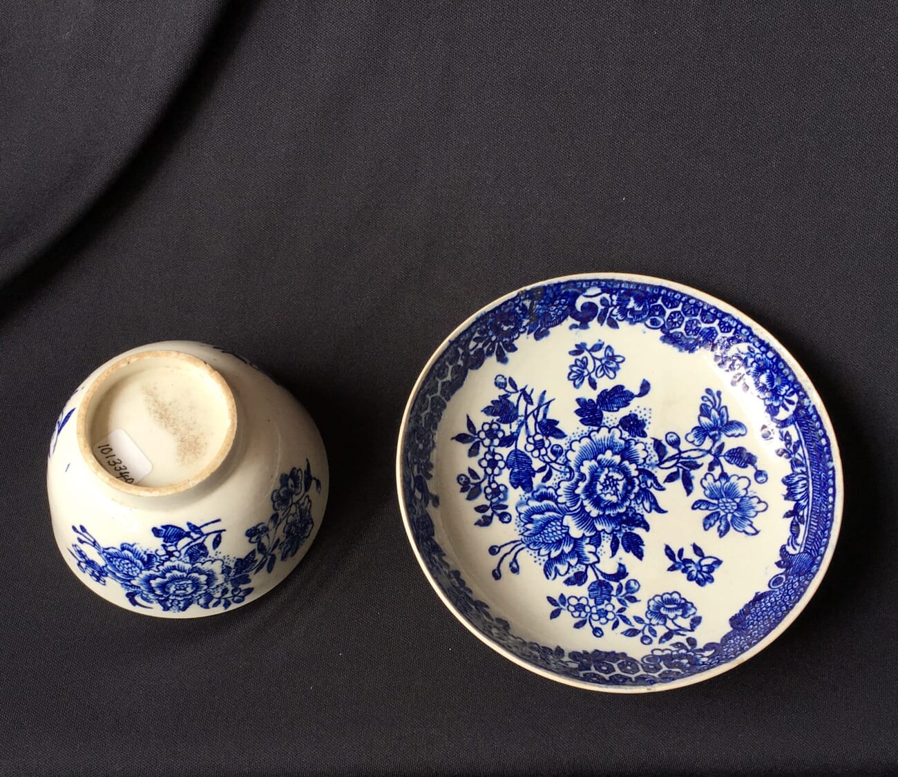 Liverpool teabowl & saucer, Seth Pennington, C. 1780 -19899