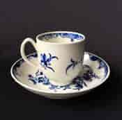 Worcester Mansfield pattern coffee cup & saucer, C. 1770 -19854