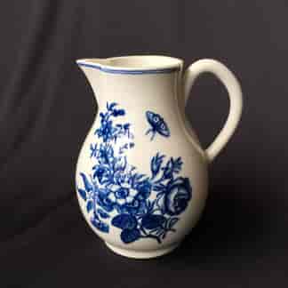 Caughley jug with flower & moth print, C. 1770 -0