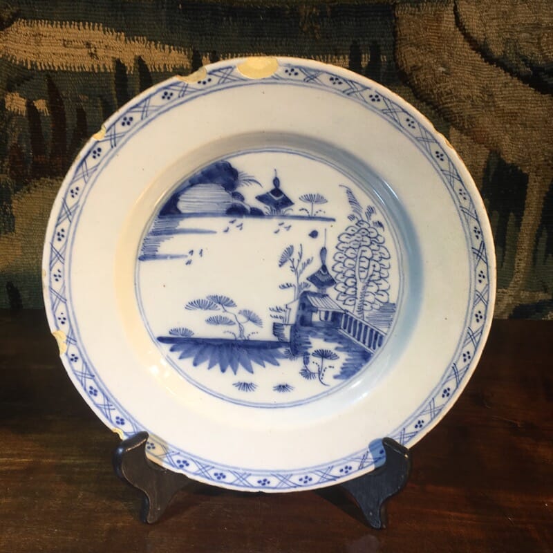 English delft plate, probably Liverpool, C. 1760 -0