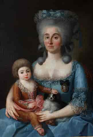 Thomire, Pierre Augustin (Paris 1724 – Béraut 1808): Lady with child & dog, signed & dated 1783 -0