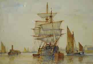 Aldridge Watercolour - Ships on the Thames