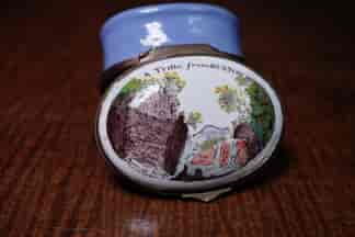 English enamel patch box ‘A Trifle from BUXTON’ , signed Lewis'  c.1780