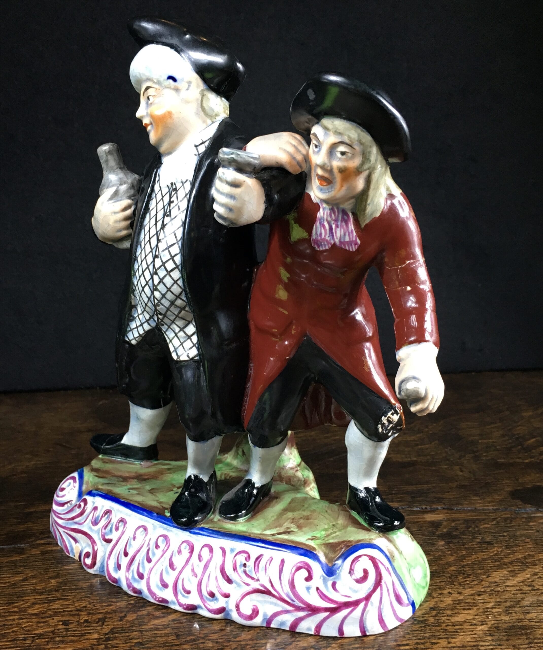 Staffordshire pearlware group, the Drunk Parson, 20th century -0