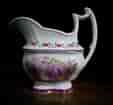 English porcelain milk jug, THE PLAY FELLOW print of cat, c. 1820-0