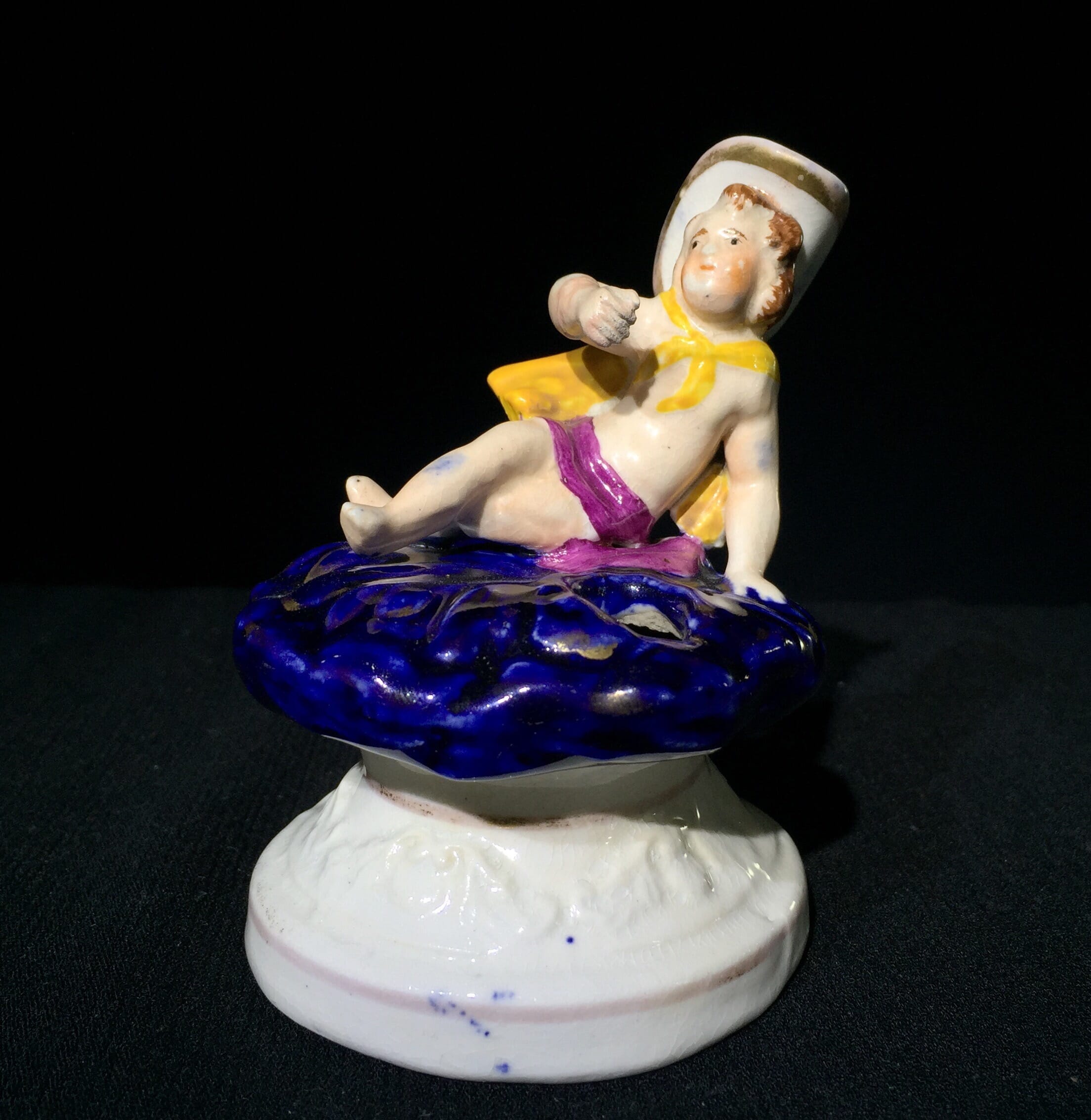 Child inkwell, Staffordshire pottery c. 1850-0