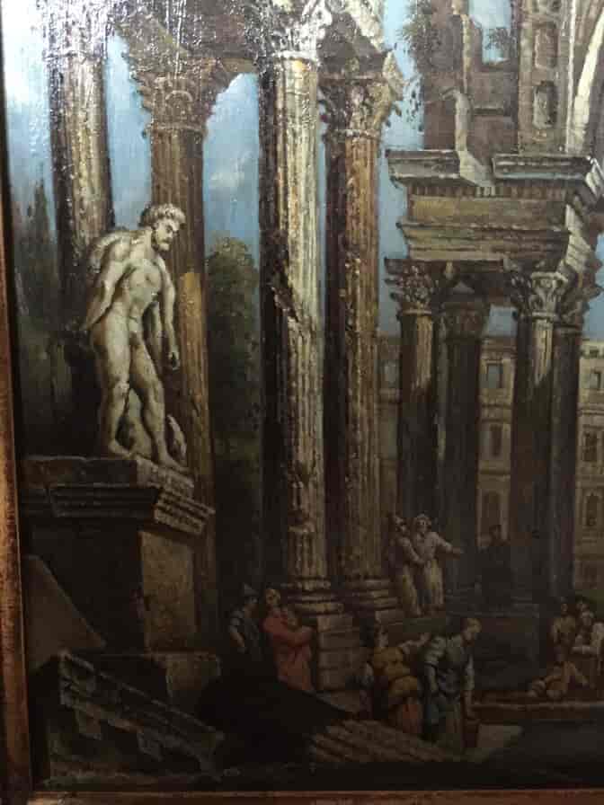 Capriccio of Roman Ruins, 20th century oil-on-board -9128