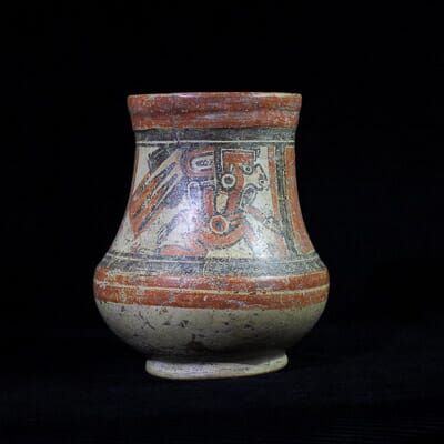 Mayan pottery vessel, seated dignitaries, Late Classic 600-900AD-0