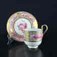 Coalport coffee cup & saucer, rich gold & roses, c. 1825-0