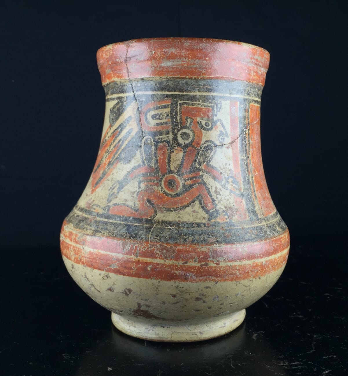 Mayan pottery vessel, seated dignitaries, Late Classic 600-900AD-9808