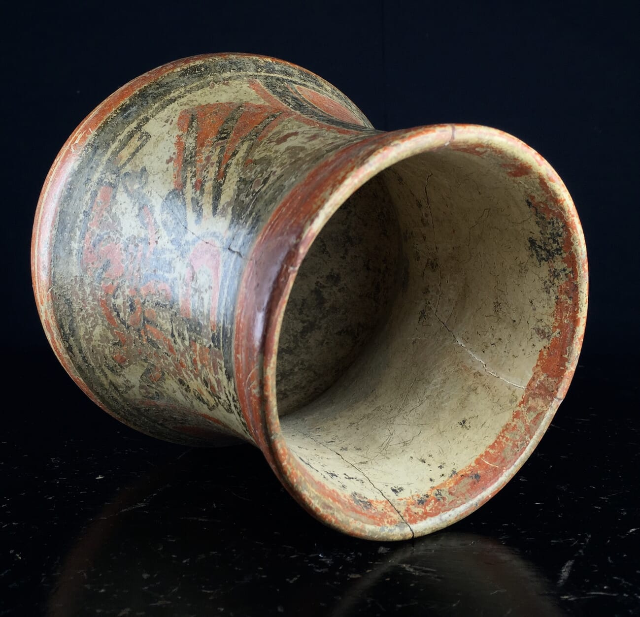 Mayan pottery vessel, seated dignitaries, Late Classic 600-900AD-9811