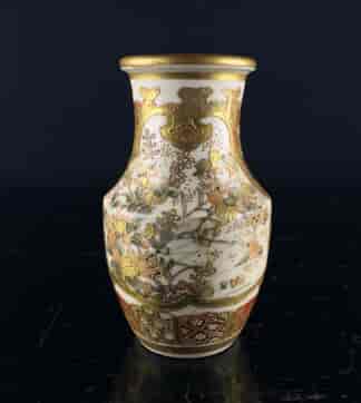 Satsuma vase, flowers & bird, c. 1890-0