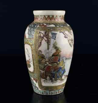 Satsuma vase, Warrior & Birds, c. 1880-0
