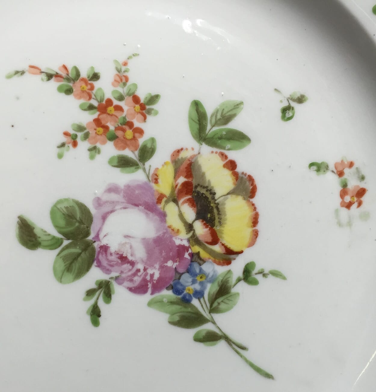 Les Boisettes plate with scatteref flowers, C. 1780 -10448