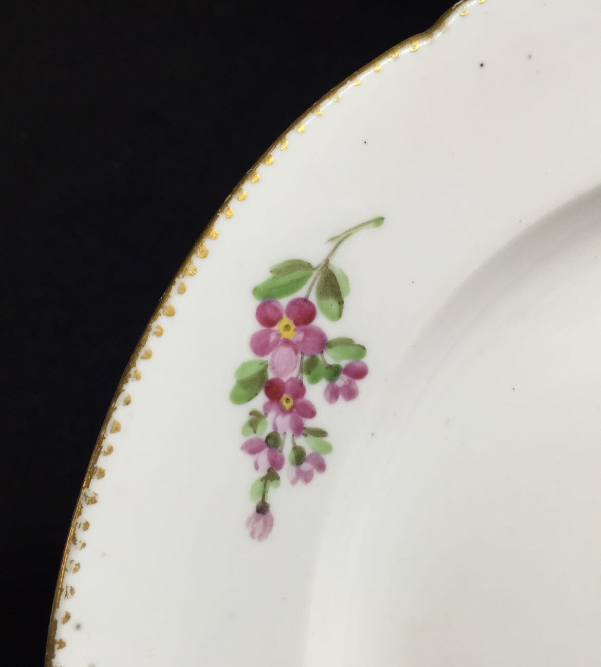 Les Boisettes plate with scatteref flowers, C. 1780 -10449