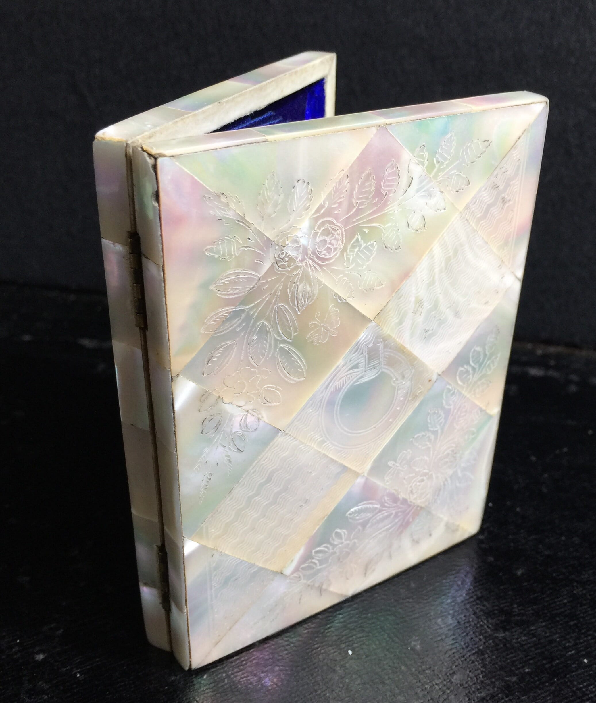 Victorian mother-of-pearl card case, circa 1865-0