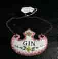 Enamel `Gin` decanter label, 19th century -0