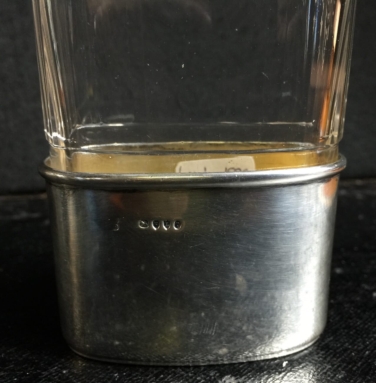 Sterling mounted spirit flask, London 1886-10462