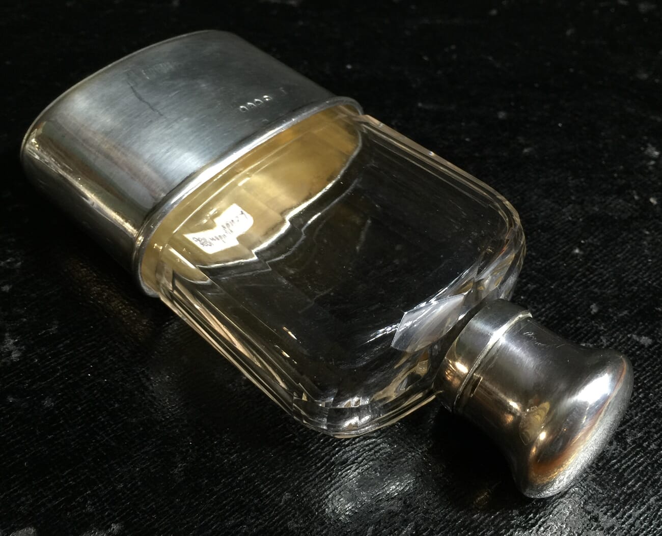Sterling mounted spirit flask, London 1886-10463