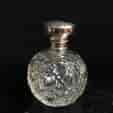 Edwardian cut glass perfume, hobnail cut with Sterling cap, Chester 1908-0