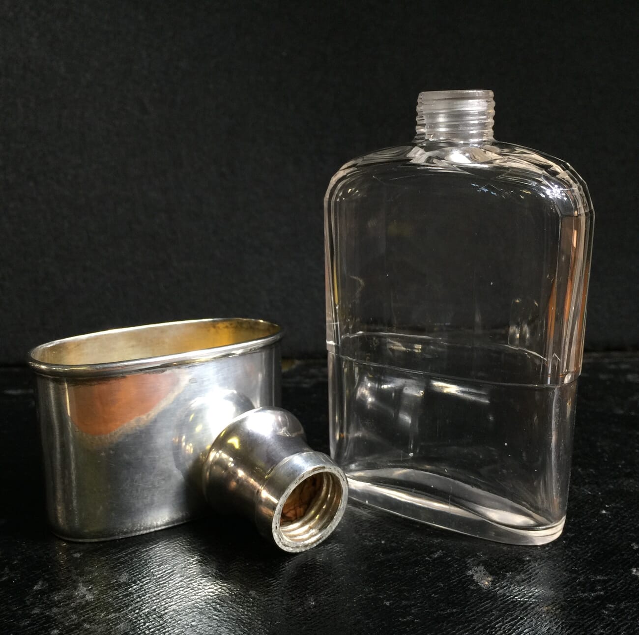 Sterling mounted spirit flask, London 1886-10468