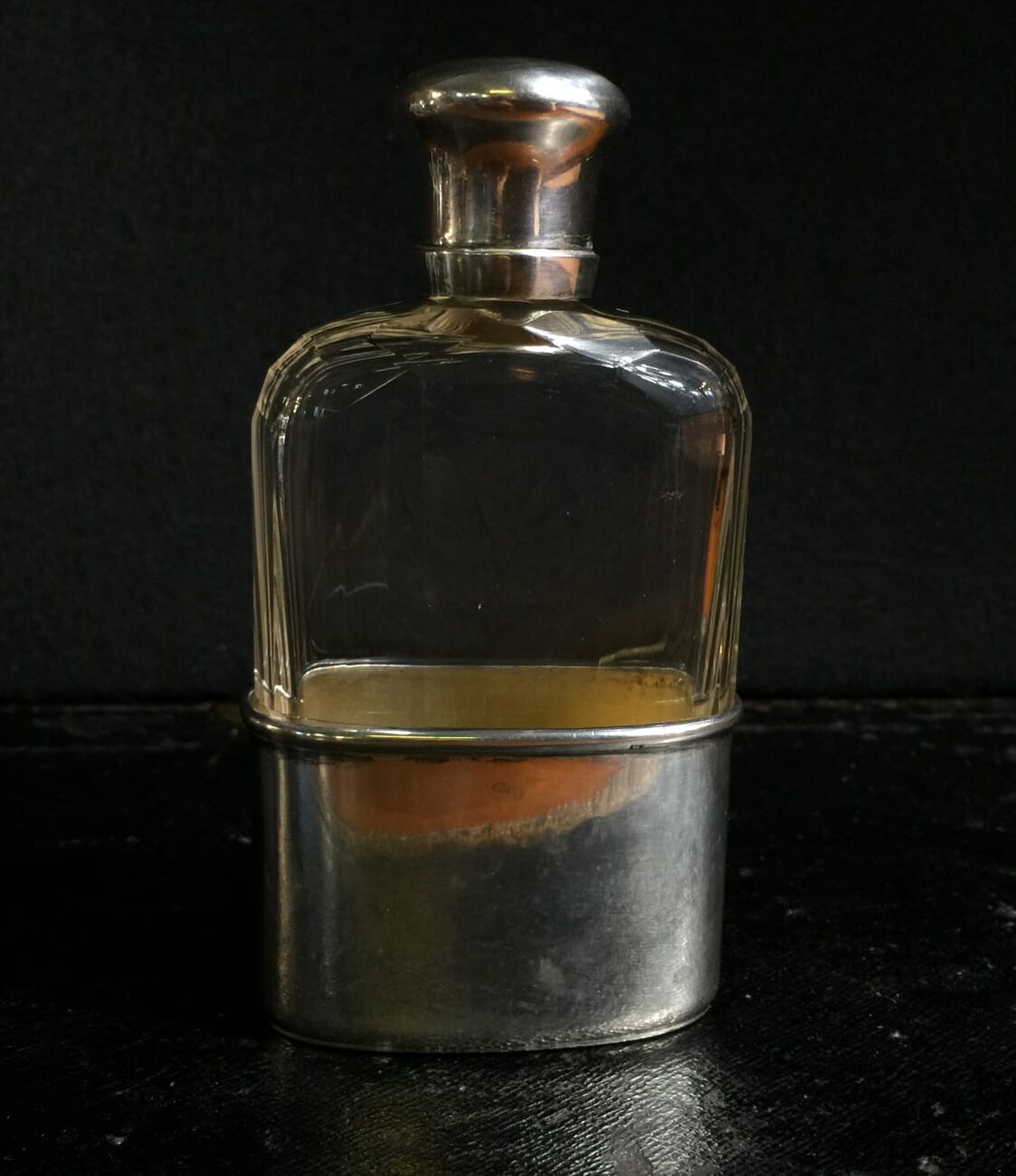 Sterling mounted spirit flask, London 1886-10469