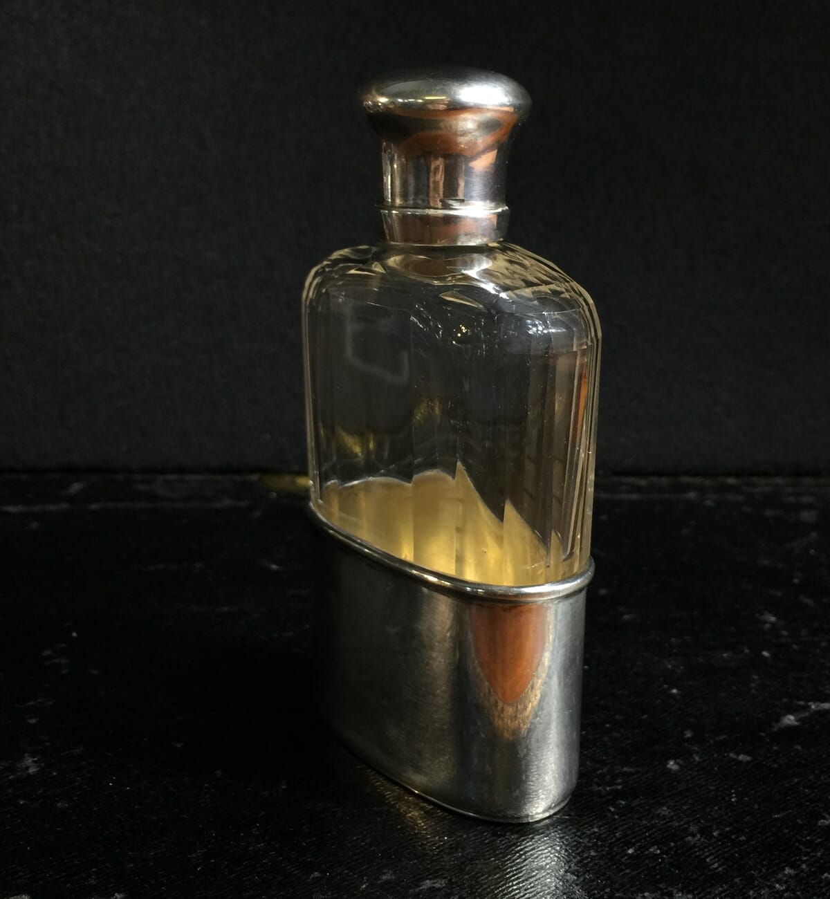 Sterling mounted spirit flask, London 1886-10470