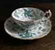 Adams porcelain cup & saucer with cockatrice pattern, c.1850-0