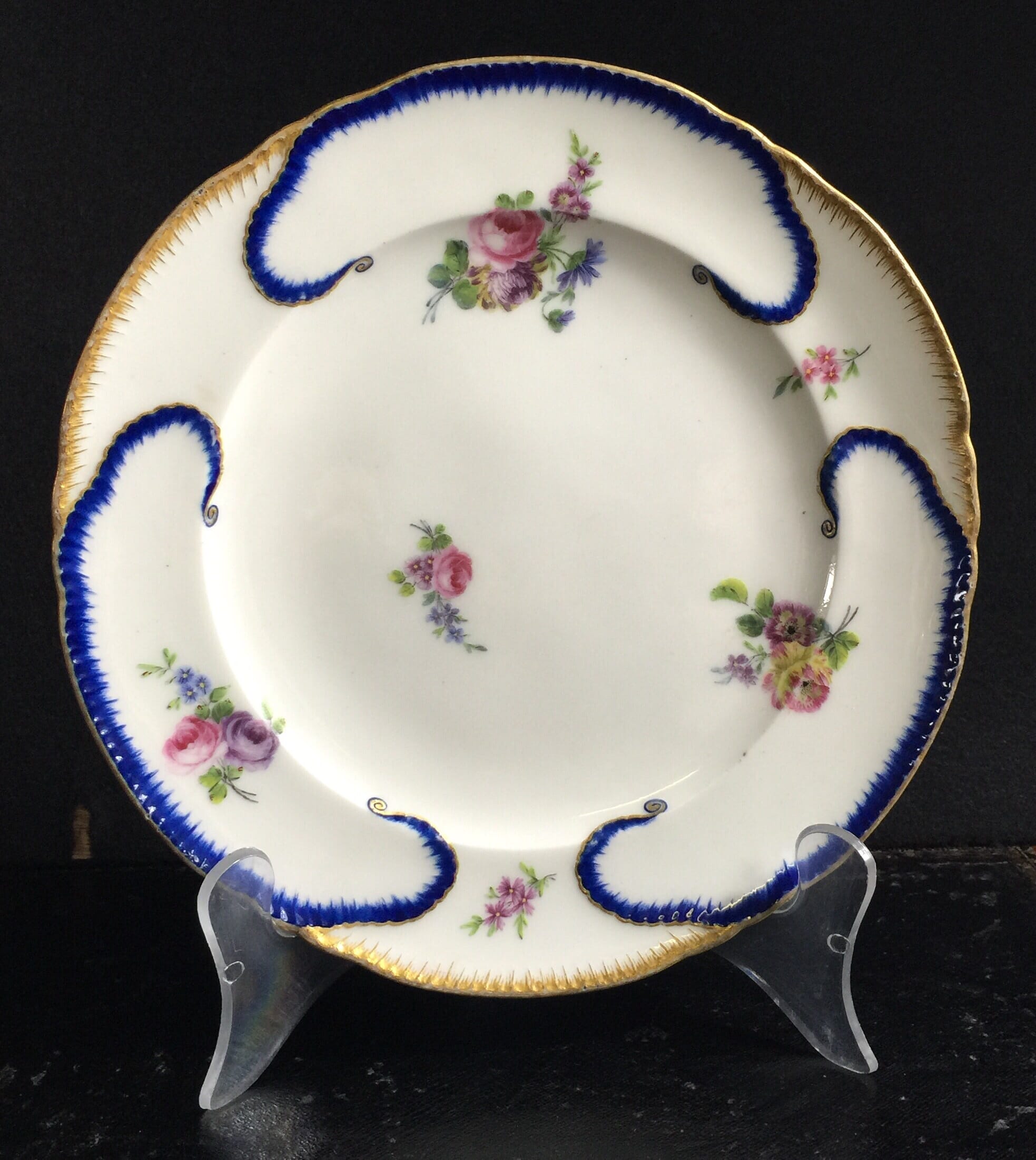 Sevres plate with flower decoration, Dated 1772 -0