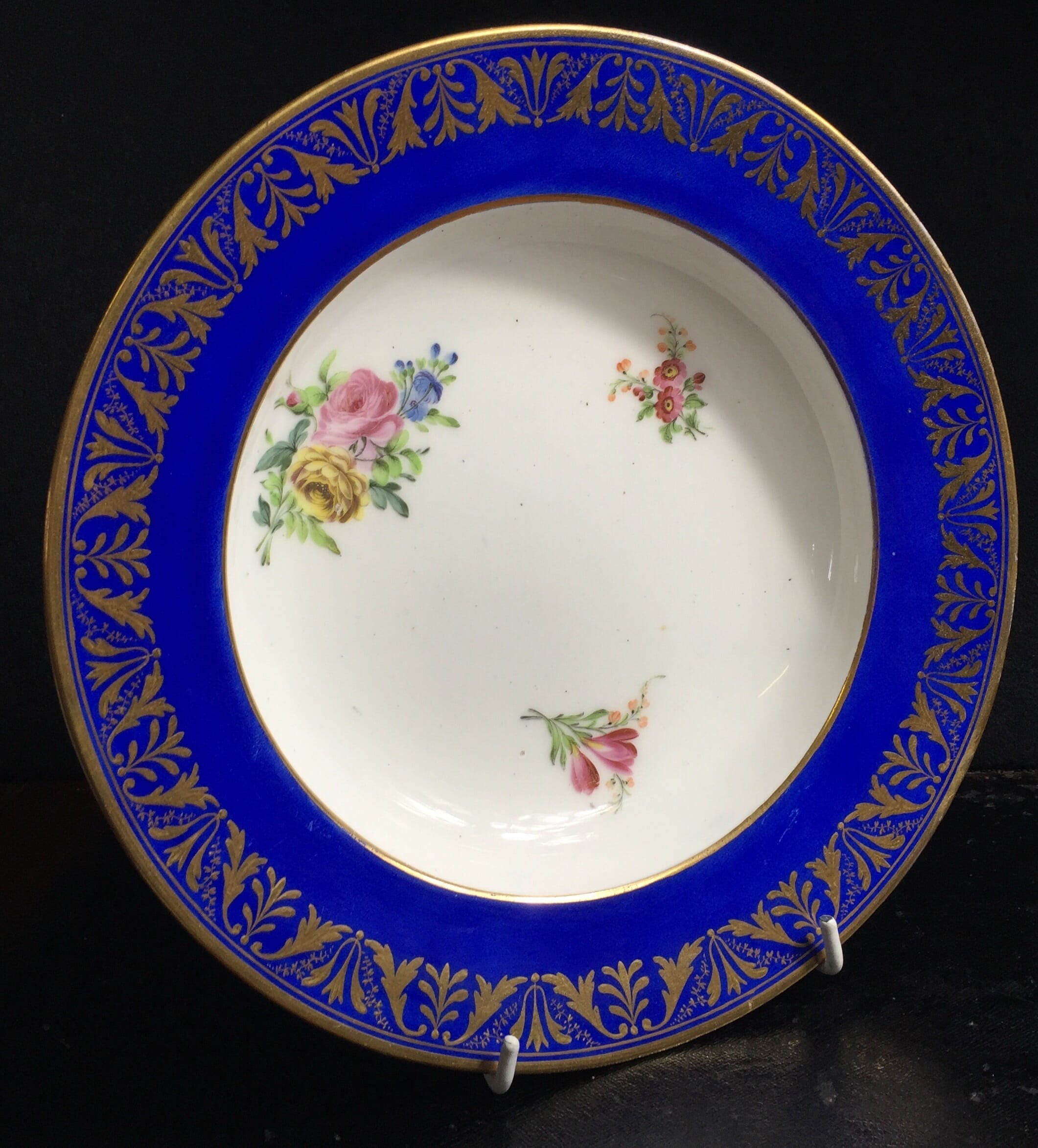 Sevres pate tendre Soup Plate, later decorated, c.1770-0