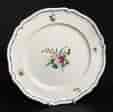Doccia porcelain tinglaze plate, flowers, c.1780-0
