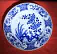 Chinese Export plate, rock & flower, c. 1740-0
