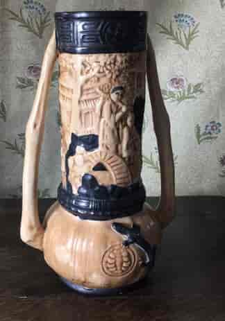 Large Bretby pottery vase, Chinese landscape, c.1915-0
