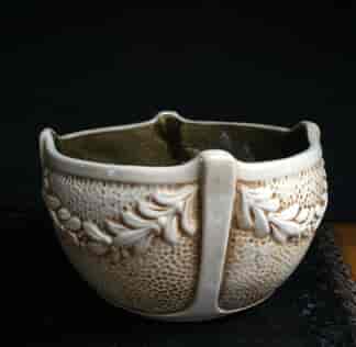 Bretby pottery vase, laurel garlands & ivory glaze , c.1915-0