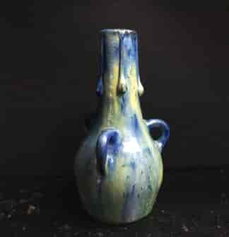 Belgian art pottery 3-handled vase, circa 1910-0