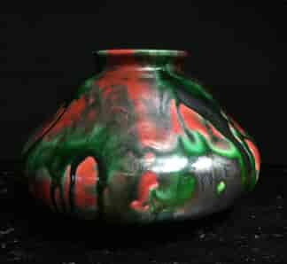 Minton Hollins & Co 'Astra Ware' vase, red & green glaze, c. 1925-0