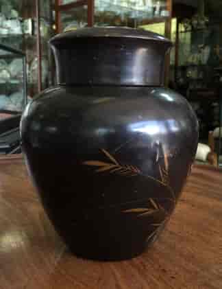 Japanese lacquer covered jar, 19th century-0