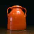 Barum ware vase, by Brannam of Barnstaple, radioactive orange, c. 1925-0
